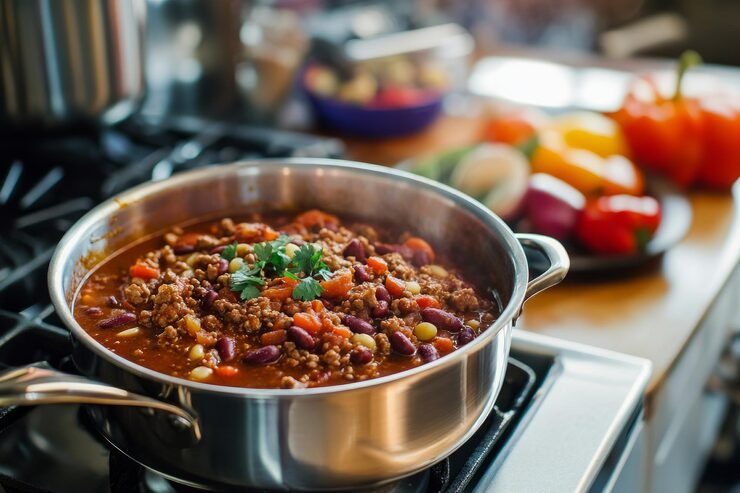 Best instant pot chili recipe in a bowl, fast hearty dinner idea