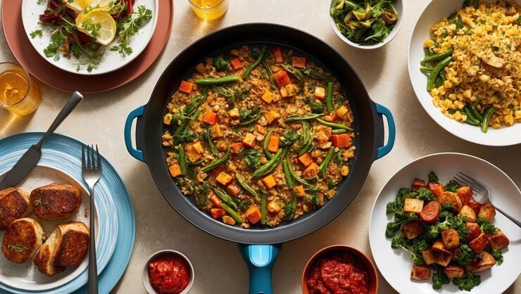 Healthy skillet meals under 30 minutes with fresh nutritious ingredients