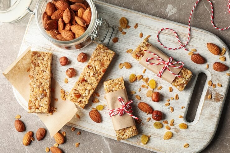 Homemade energy bars showing healthy ingredients for daily nutrition