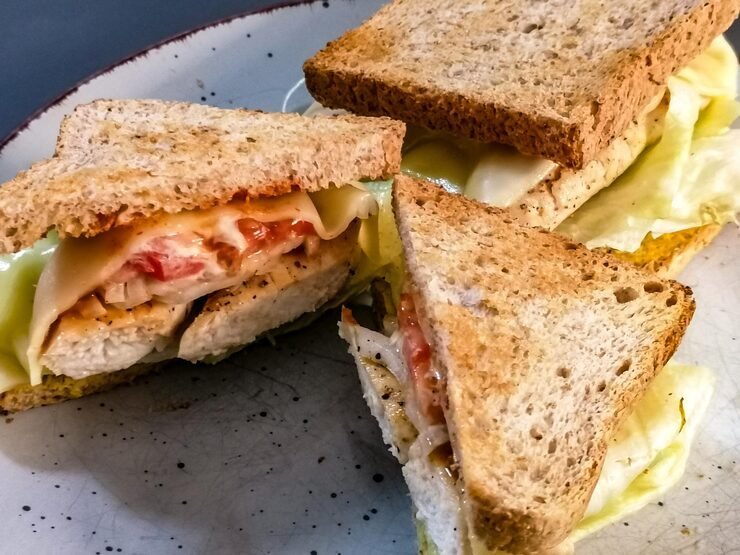 Lazy Chicken Parm Sandwich with crispy chicken and melted cheese