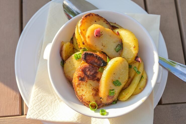 Healthy air fryer breakfast potatoes served as a simple morning side dish